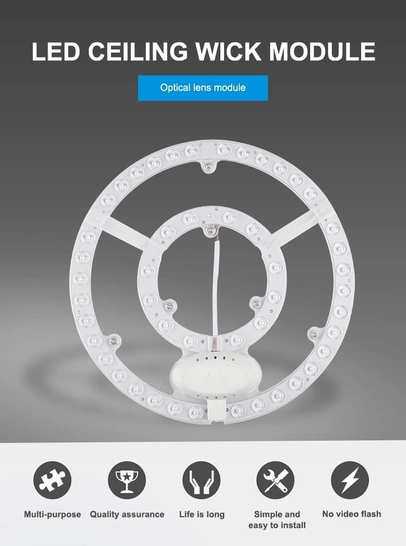 48W 10.5Inch 3848Lm LED Ceiling Light Fixtures Replacement Panel Retrofit Board Light Bulb Replace Incandescent Fluorescent Bulb round Tube,Led Ring Circle Light Panel Retrofit LED Light Engine -White image number 6