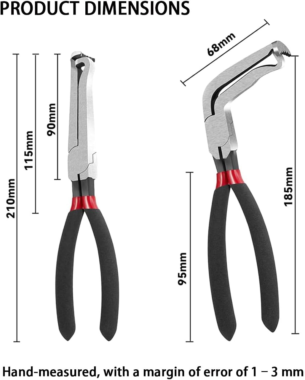 2PCS Automotive Electrical Pliers Set,Carbon Steel Disconnect Tools,Fuel Line Removal Tool,For Fuel Lines and Wiring Clips,Maf Sensor and Ignition Coil Removal image number 3