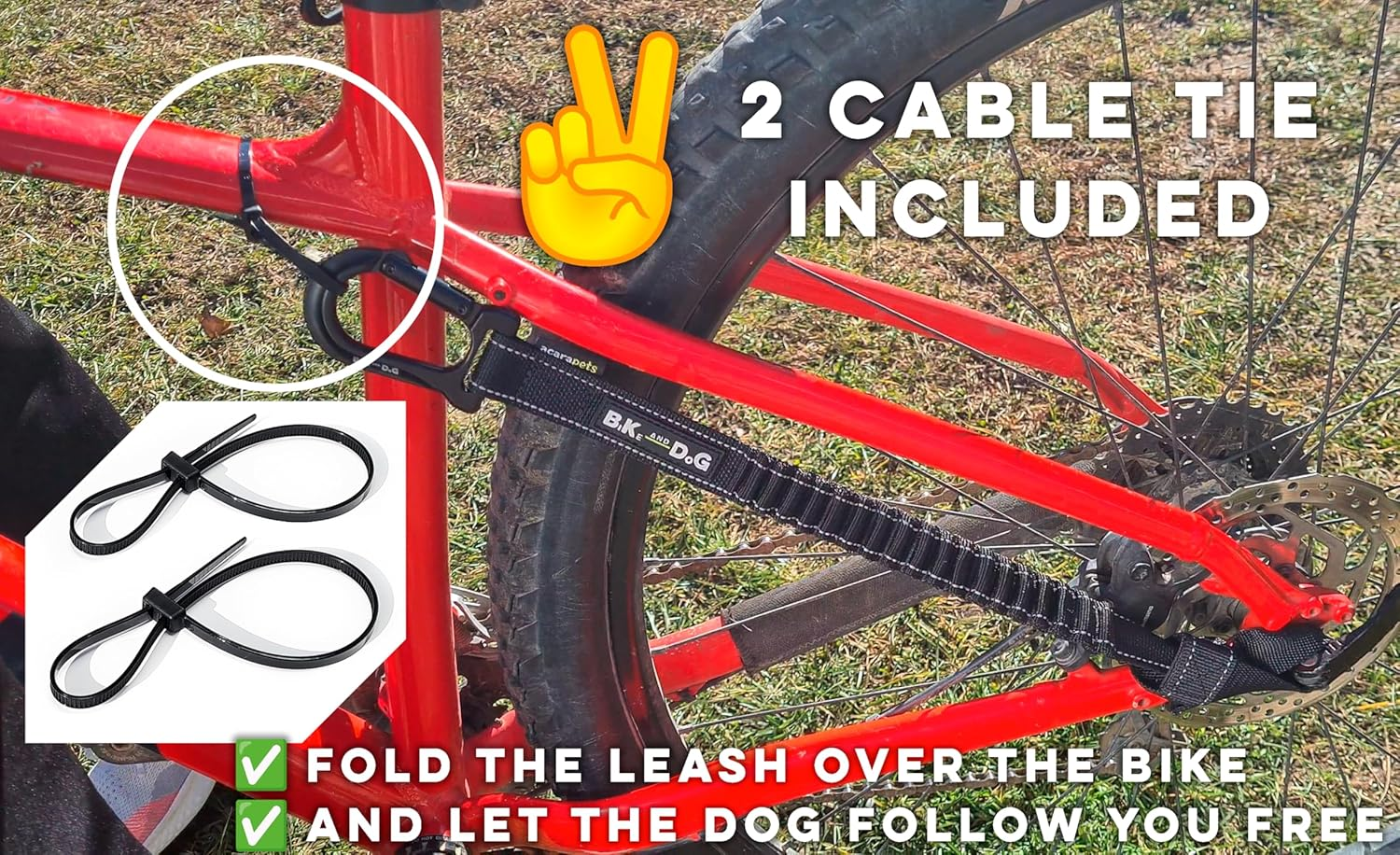 Dog Bike Leash, Hands Free Dog Leashes. Dog Bicycle Lead for Small, Medium and Large Dogs, Designed to Lead One or More Dogs with Maximum Safety, Easy Assembly without Tools. Patented Product. - Yellow image number 5