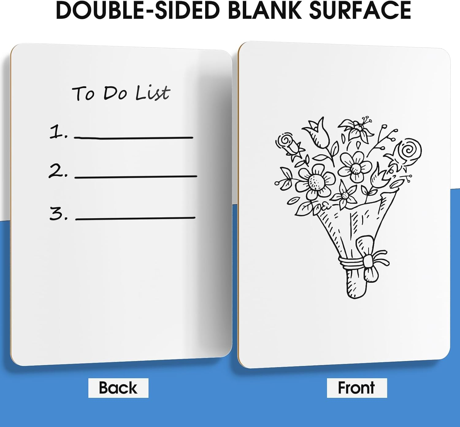 Maxgear Small White Board 2 Pack Dry Erase Boards, 9" X 12" Mini White Board Double Sided Portable White Boards for Students Teachers School Supplies Lapboards Including 2 Markers and 2 Erasers image number 6