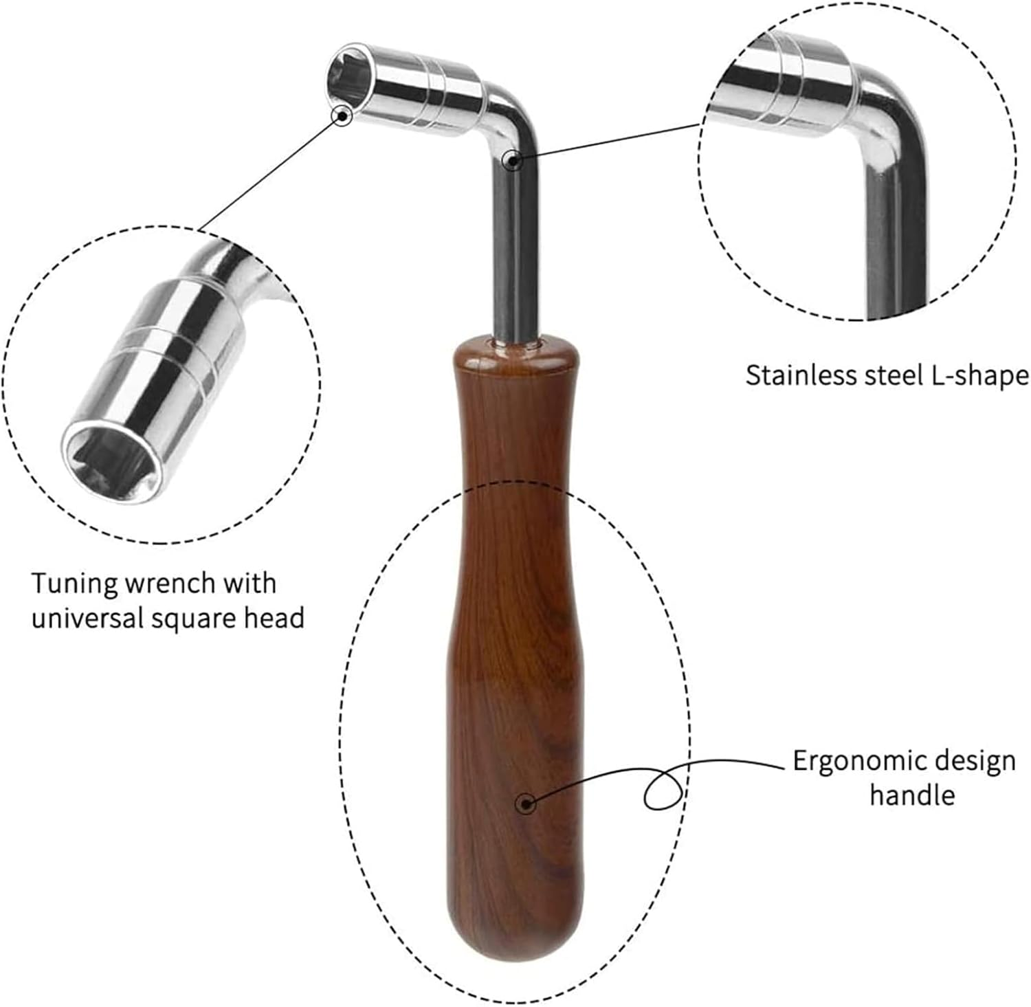 Piano Tuning Tool, 8Pcs Professional Piano Tuning Kit - Tunning Wrench Hammer Tools Accessories DIY Piano Fixing Set, Rubber Mute Felt Temperament Strip for Beginners and Professionals Tuner image number 1