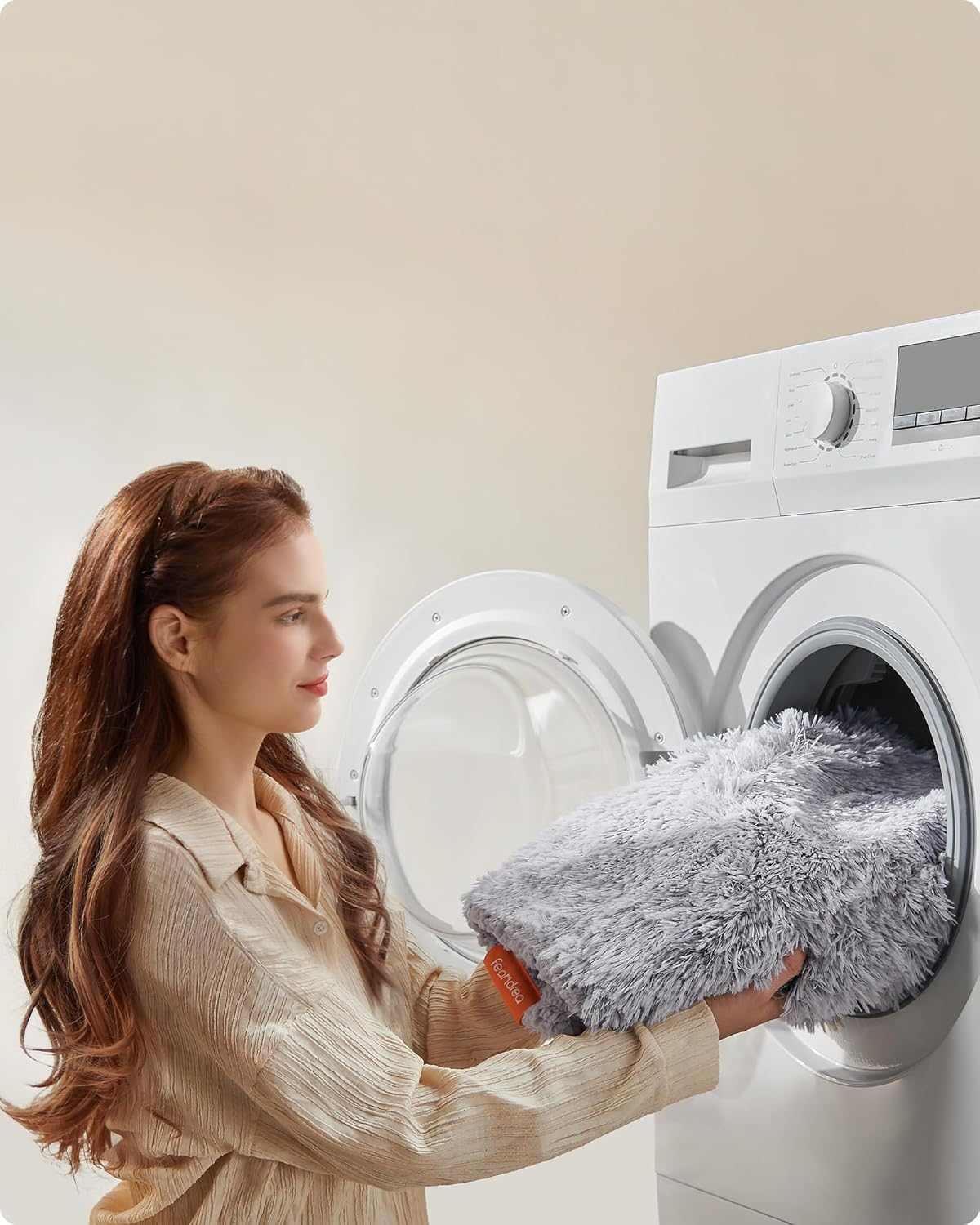 Feandrea Dog Blanket, Waterproof Blanket, Long Plush for Miniature Dogs, Small Dogs, Cats, 102 X 73 Cm, M, Sherpa Fabric, Reversible Dog Sofa Protective Blanket, Ombre Grey PPB004G01 image number 5