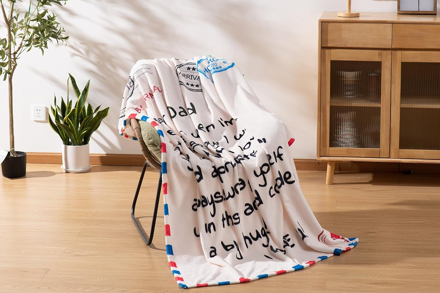 Dad Blanket, Dad Gifts, Soft Flannel Throw Blanket, 50"X70", Warm White, Birthday from Daughter, Son