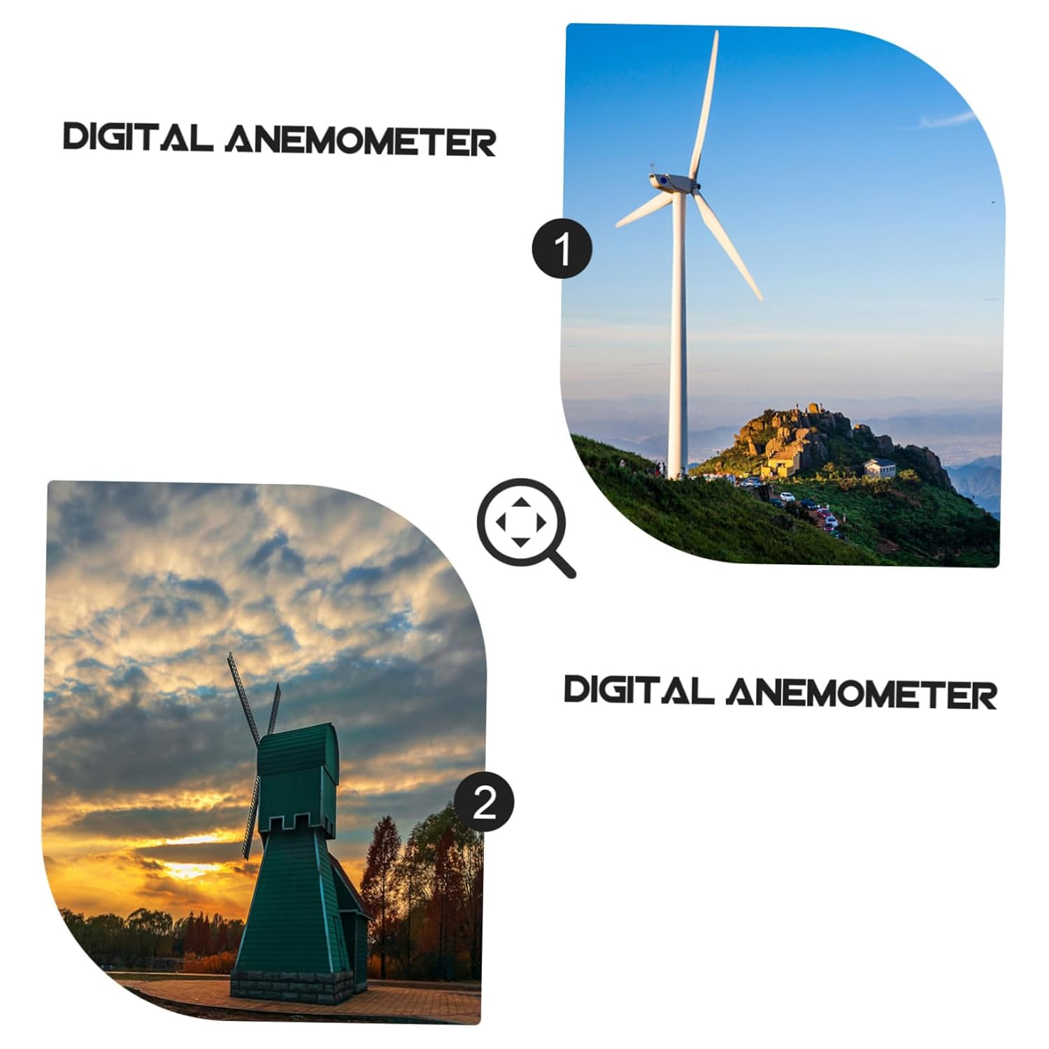 UPKOCH Handheld Digital Anemometer with Backlight High Precision Airflow and Wind Speed Temperature Measurement Auto Power off for Indoor Outdoor Use image number 1