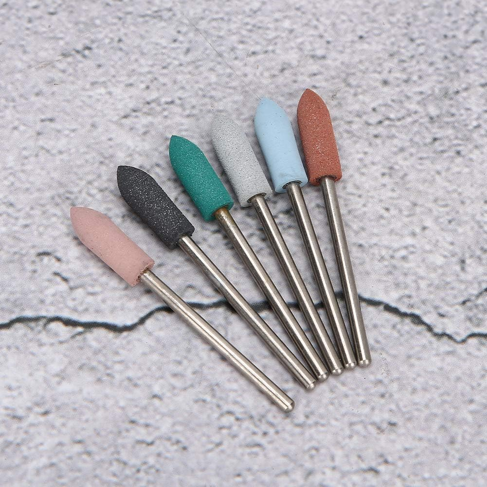 Nail Drill Bits Set -6 Pcs Nail Art Grinding Head Dead Skin Removal Nail Drill Bits Sanding Polishing Head Set for Remove Acrylic Gel Nails Cuticle Manicure Pedicure(#12) image number 4
