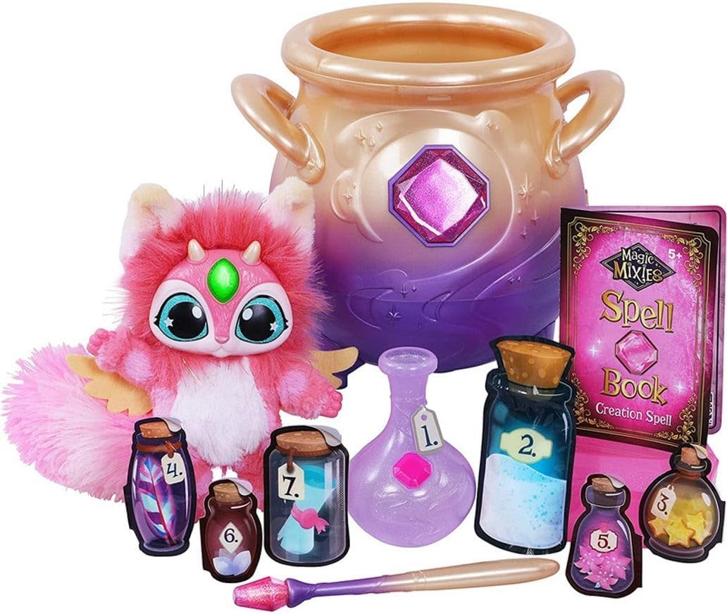 Magic Mixies - Magical Misting Cauldron with Interactive 20Cm Pink Plush Toy. Follow the Spell Book Add the Magic Ingredients. Who Will You Magically Create? image number 4