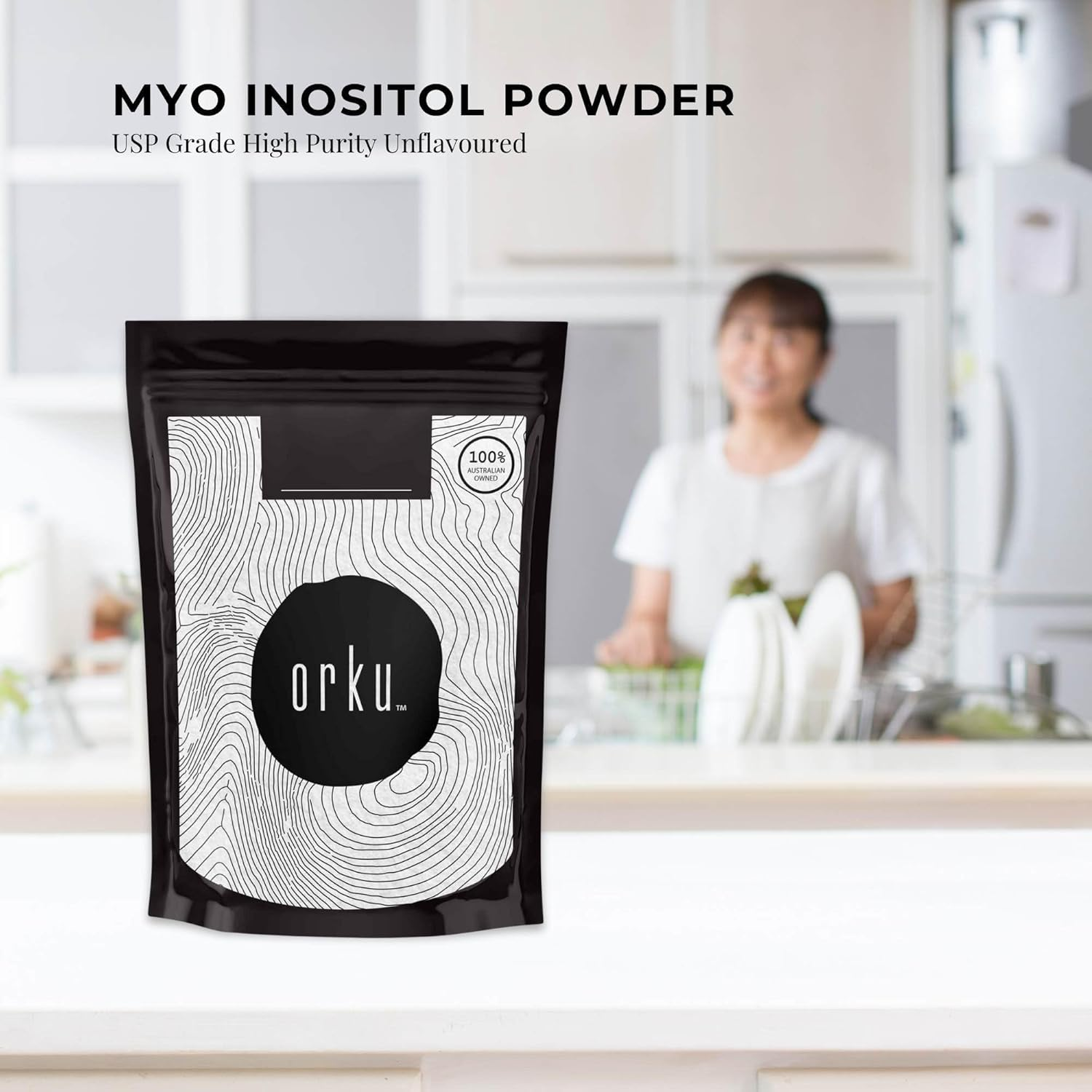 Orku 400G Myo Inositol Powder - USP Grade High Purity Unflavoured image number 1