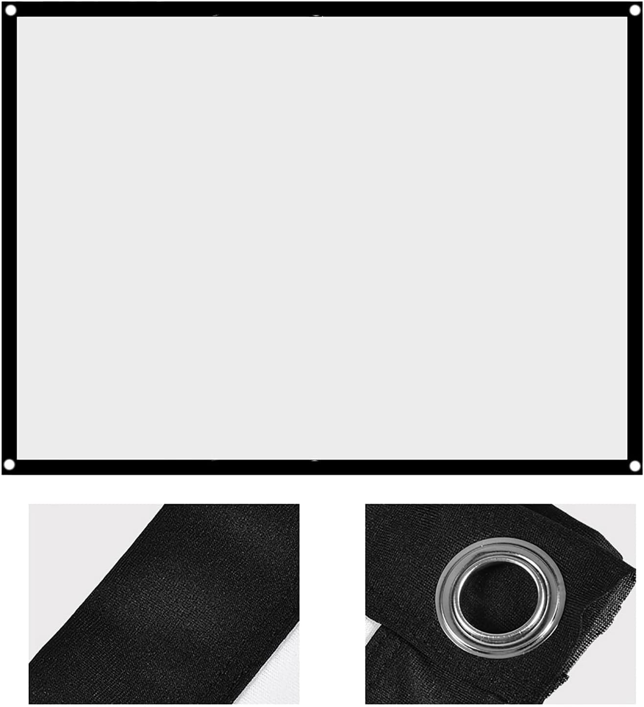 CHICIRIS Portable Projector Screen, 4: 3 Portable Screen Suitable for Outdoor Cinema, Translucent Screen [Slope Holes] (72 Inches) image number 1