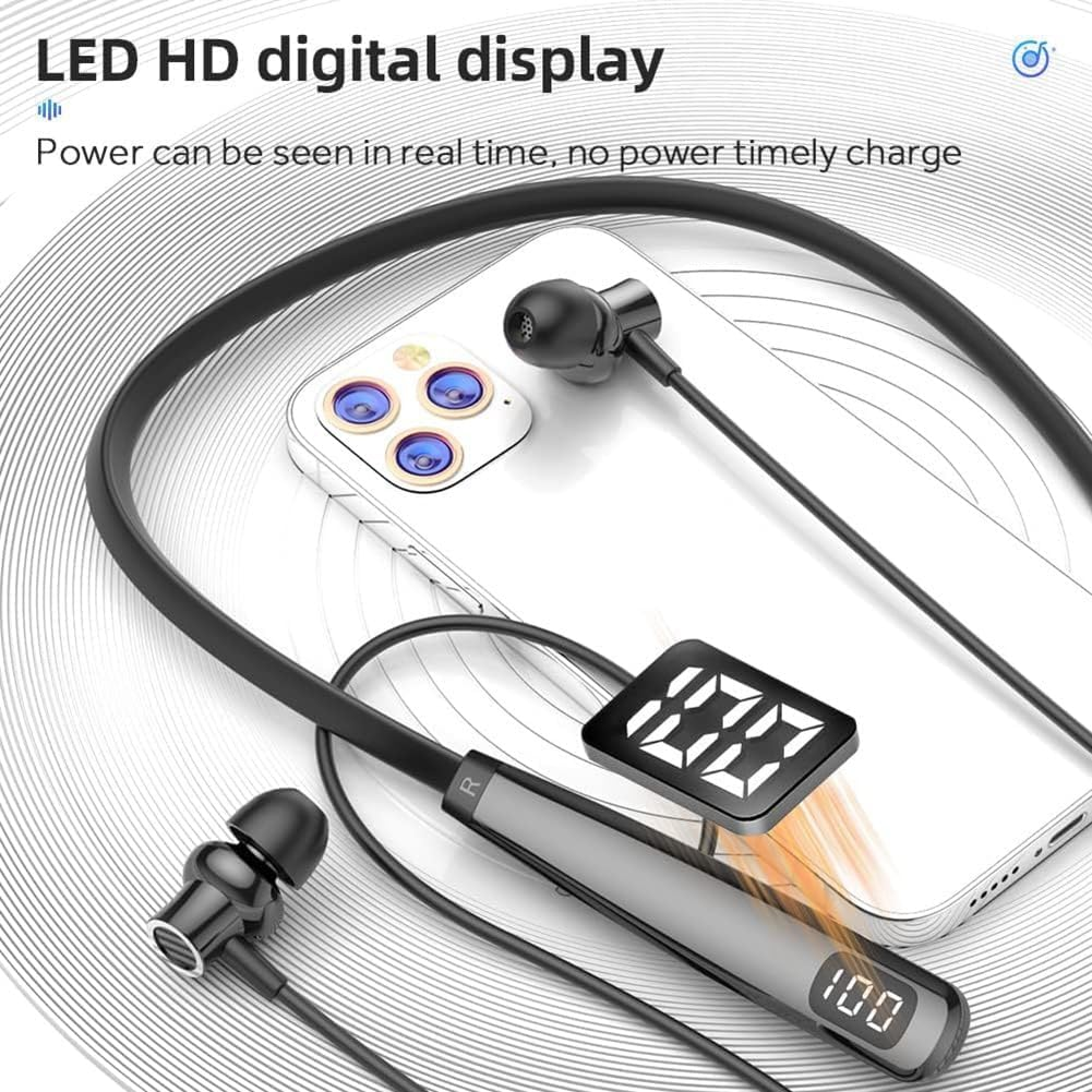 Xelea Y10 Wireless Neckband Earphones with Microphone In-Ear Sports Earphones Long Battery Life Noise Reduction image number 2