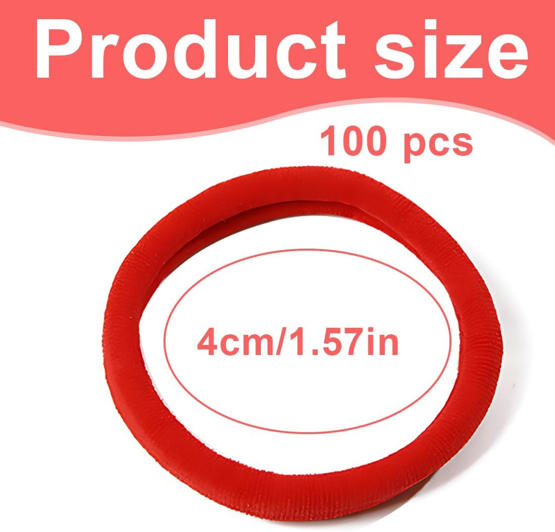 AEIOPRS Pack of 100 Women'S Hair Bobbles Thick Hair Braid Elastic Hair Bands Ponytail Hair Band Ponytail for Girls Men Women