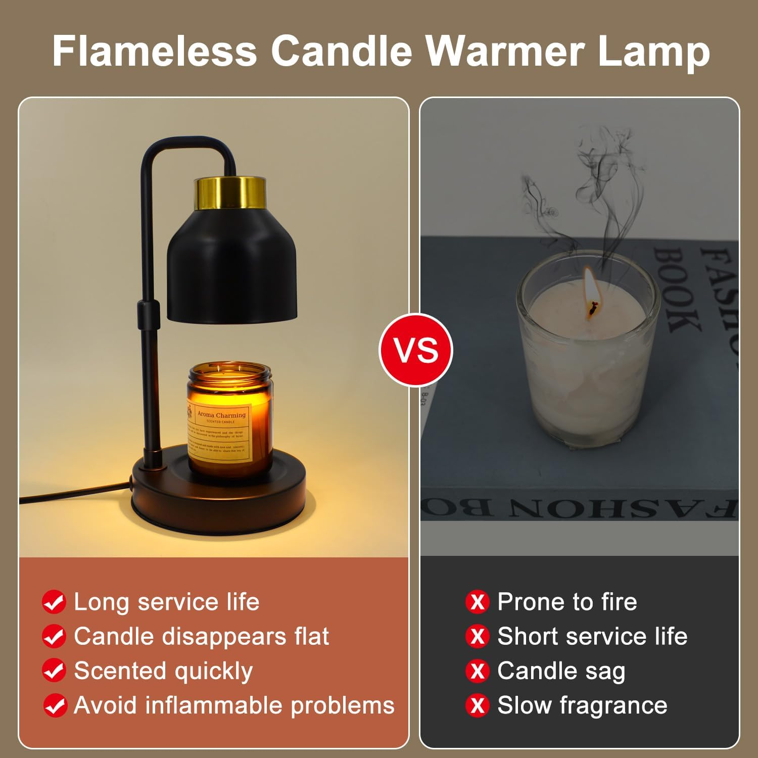 Candle Warmer Lamp,Electric Candle Warmer with Timer Dimmer Adjustable Height, Mom Christmas Birthday Gifts for Women, House Warming Gifts New Home Bedroom Decor image number 1