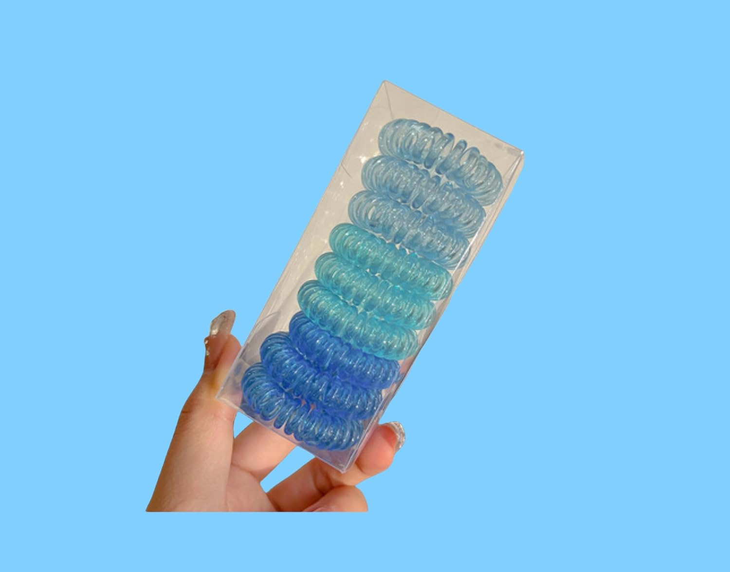 9 Pack Women'S Waterproof Headbands,Non-Slip Sweatband Hairbands for Sports, Workouts, Running, Yoga & Tennis,Soft Elastic Hair Ties Accessories for Women & Girls (Blue) - Blue image number 1