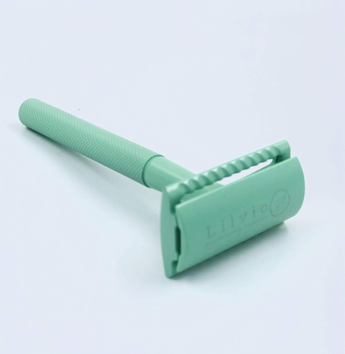 Lilvio Reusable Safety Razor & One Double Edge Blade. Choose from 9 Colours (White) - Baby Blue image number 2