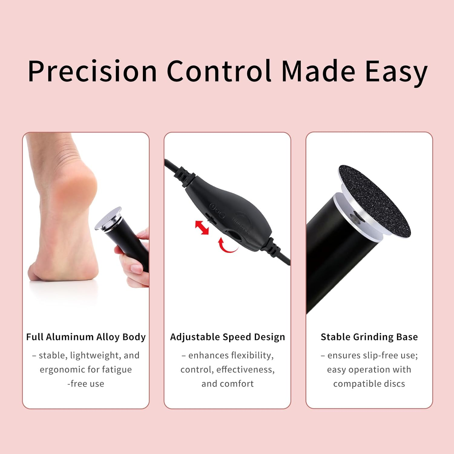2025 Dermave Electric Foot Callus Remover for Feet, Professionalpedicure Tool Fordead Skin Removat, Best Electrie-Foot File for Women with 60 Sandpaper Discs for Soft Smooth Feet image number 6