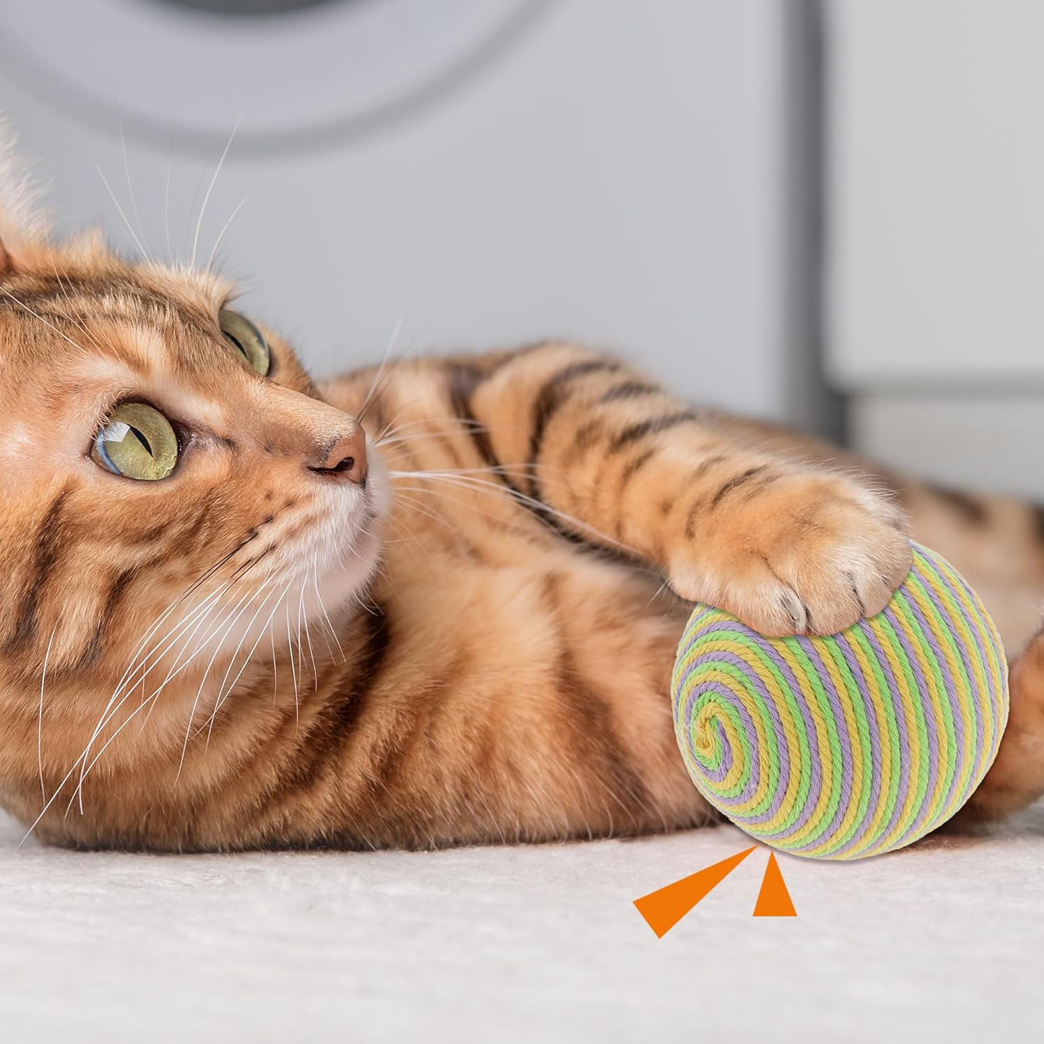 CAPASTEC Interactive Cat Toy Ball with Bell Inside, Diameter 3.54 Inches, Purple image number 3