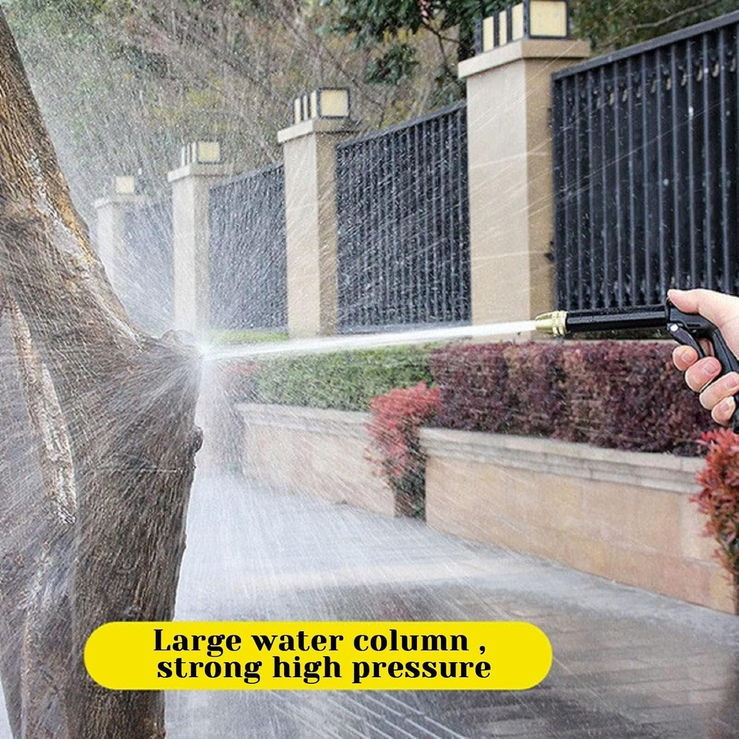 High Pressure Garden Hose Nozzle, Heavy Duty Garden Watering Nozzle Set, Water Hose Nozzle Sprayer with 3 Garden Hose Threads, Long Spray Nozzle for Watering Plants,Lawn, Garden, Car Washing image number 1