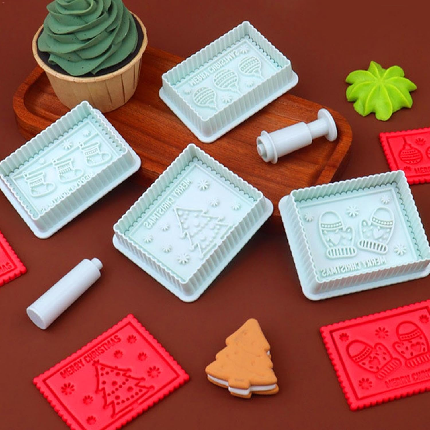 Christmas Cookie Molds, Chocolate Moulds, Christmas Cookie Mold Jam Chocolate Sandwich Cookie Mold for Baking Tool image number 5