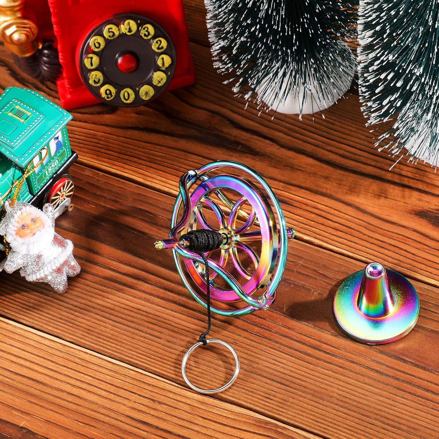 Meekoo 2 Pack Metal Anti-Gravity Gyroscope Colorful Spinning Top Gyroscope Balance Toy Educational Gift