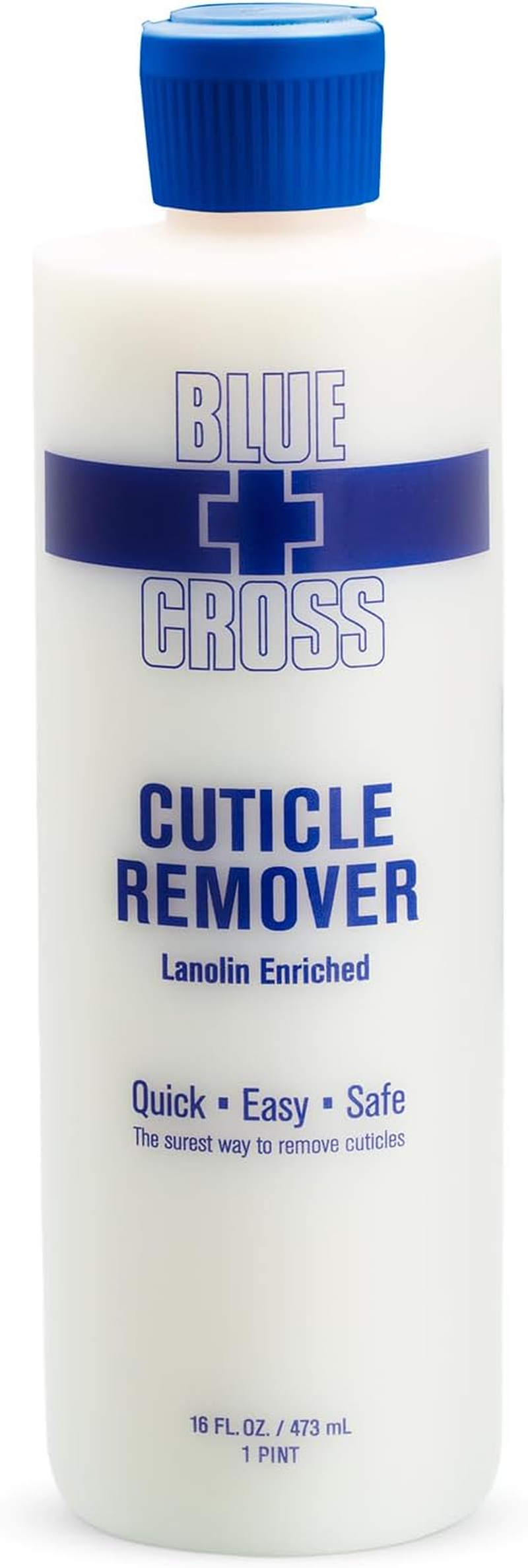 Blue Cross Cuticle Remover Liquid, Cuticle Softener for Nails, Professional Nail Care with Lanolin for Brittle Hang Nails, Hydrating, Moisturizing, Dry Cuticles, Made in USA. 16Oz image number 2