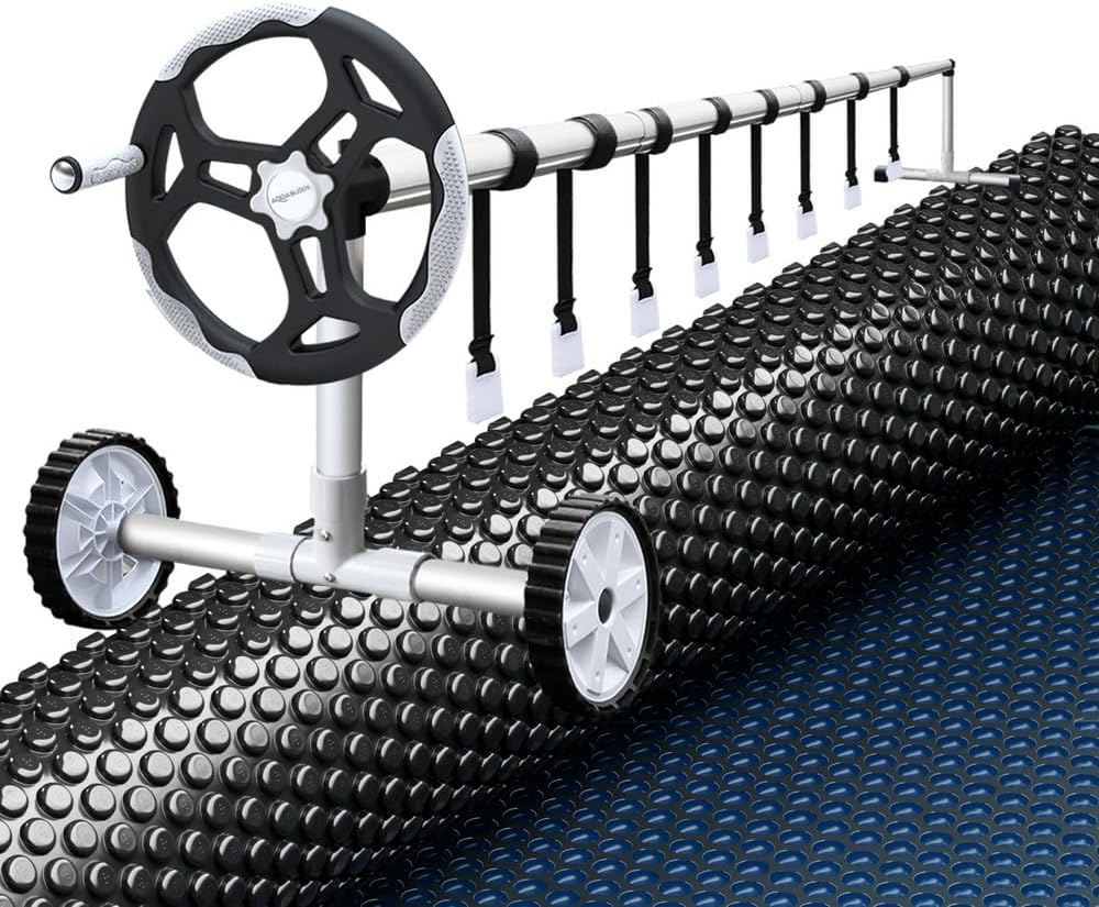 Aquabuddy Pool Cover 600 Micron Solar Heat Blanket 8.5X4.2M W/ 5.5M Roller Black image number 6