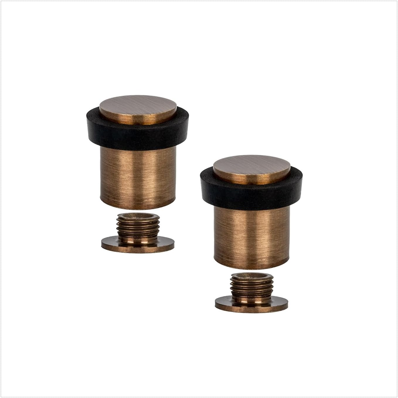 EVI Herrajes | Decorative Door Stoppers | &Oslash;20X25Mm | Floor Mounted | Brass Matte Finish | Protection Rubber | Mod I-180