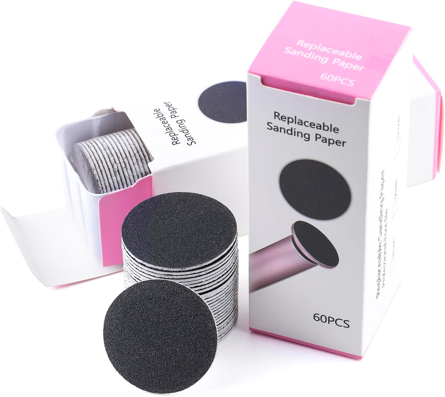 BNG Foot File for Callus Remover, Pack of 60, Foot Sandpaper, 4.2 Cm Replacement Foot Files Pads with Electric Sanding Disc Shaft for Foot Care, Cracked Heels, Hard Dead #80 Skin image number 3