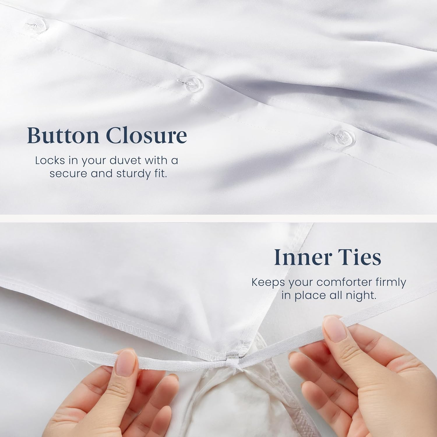 Ella Jayne Home Penthouse Collection Bedroom 3 Piece Duvet Cover Set with Satin Stitching, Full/Queen, Silver image number 4