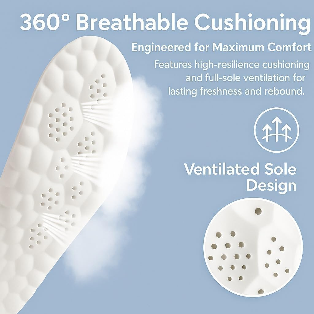 Steppers Insoles &ndash; 4D Cloud Cushion Memory Foam Shoe Inserts with Arch Support &ndash; Comfort Insoles for Men & Women &ndash; All Day Walking Running Work Support, Relieve Foot Fatigue (Orange,Men 9-10.5/Women 10.5-12) image number 6