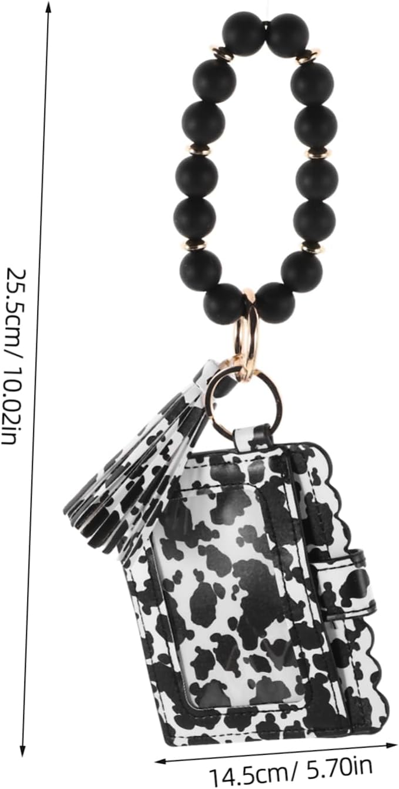 Healvian Elegant Cow Card Holder Keychain Compact Silicone Coin Purse Zipper Wallet Pouch Keychain for Women Coin Organizer Slim Wallet Accessory image number 1