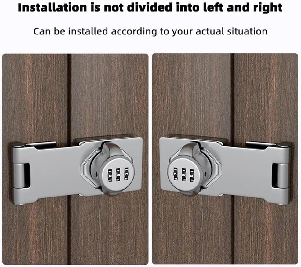 OZSTOCK 2X Mechanical Password Lock Hasp &ndash; Keyless 3-Digit Combination Cabinet Lock, Zinc Alloy Drawer & Mailbox Security Lock with Screws for Doors, Lockers, Office & Home Storage image number 4