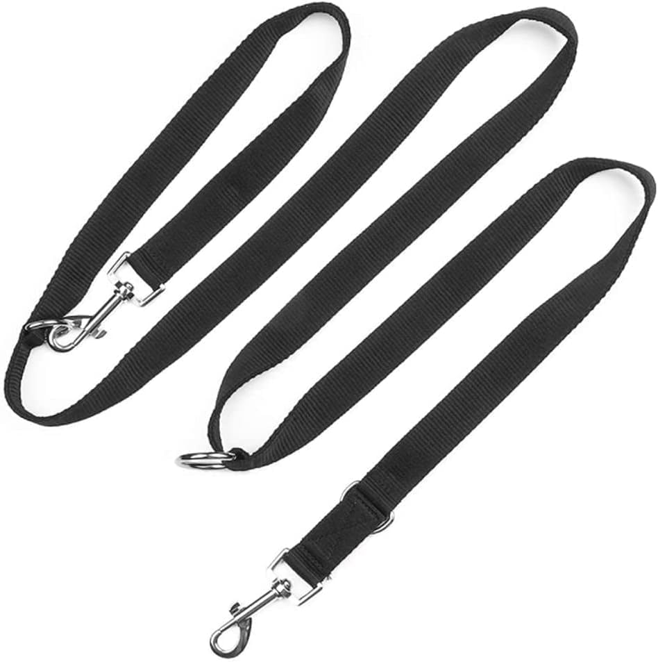 215 * 2.5Cm Multifunctional Dog Leash for Dogs,Adjustable Dog Leash,Double Ended Lead, Adjustable to 4 Different Lengths,For Two Dogs Walking (Black, 215 * 2.5Cm) image number 1