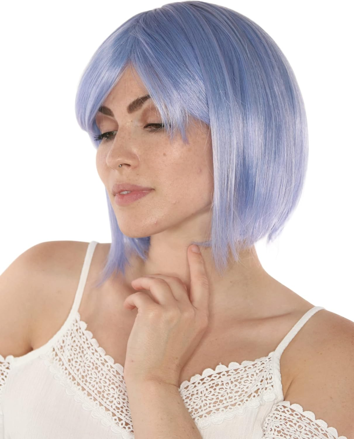 Prettyland Green Women'S Short Wig Bob Straight Hair for Everyday Use Yuzuki Senri Lovely Maiden Guild Cosplay Wig C1439