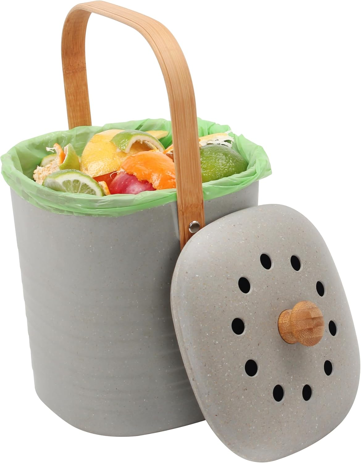 White Magic Eco Basics Compost Kitchen Waste Bin, Granite, 4 Litre Capacity image number 3