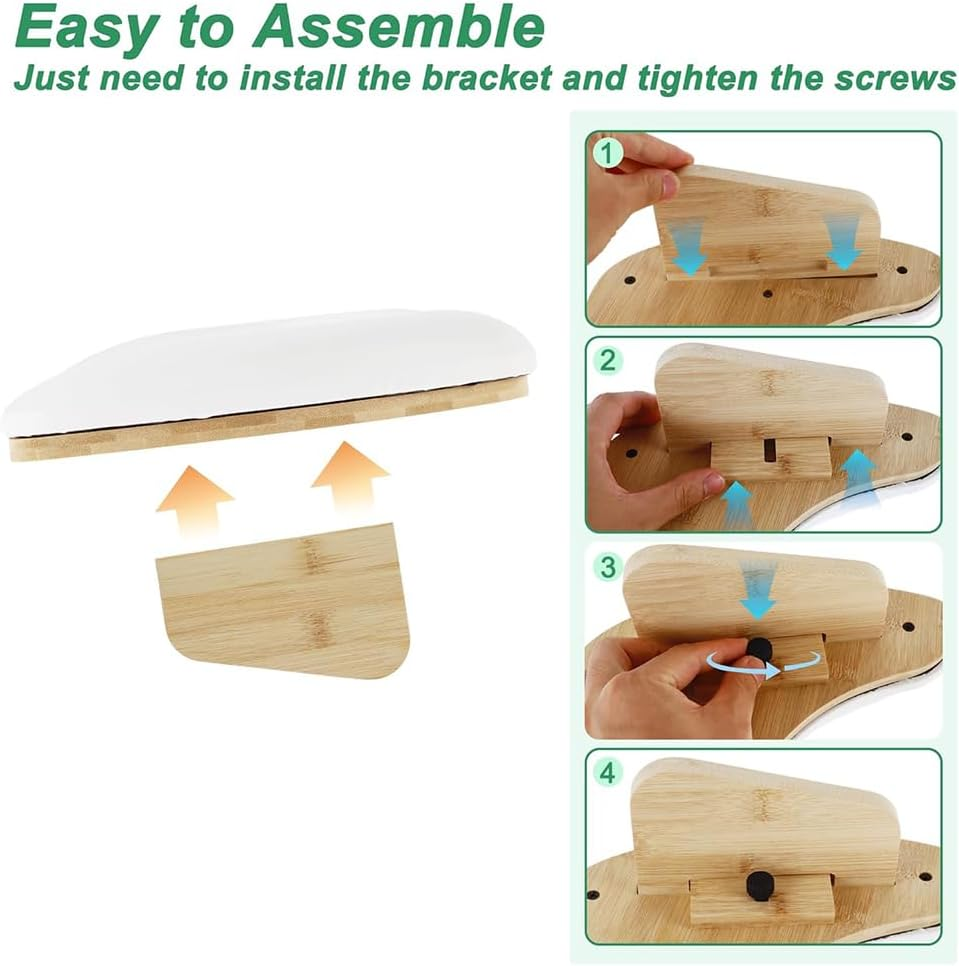 U-Shaped Arm Rest for Nails Tech,Professional Soft PU Leather Hand Cushion with Wood Legs,Nail Hand Rest for Nail Tech Must Haves,Comfortable Ergonomic Arm Support for Gel Polish,Nail Art image number 6