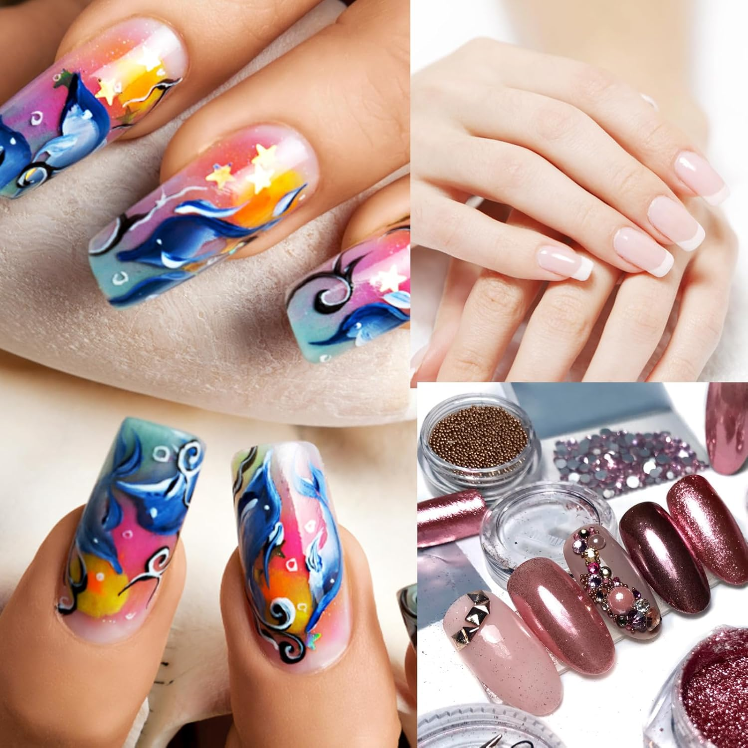 Nail Art Brush Set with 15 Precision Brushes and Blending Palette Black image number 4