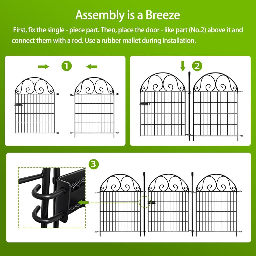 Springup Garden Animal Barrier Fence 13 Panels with 1 Gate, 91Cm(H) &times;70Cm(W) Dog Digging Tall Fence Barrier, Heavy Duty Metal Temporary Fences, Reusable Defense Fencing for Outdoor Yard image number 3