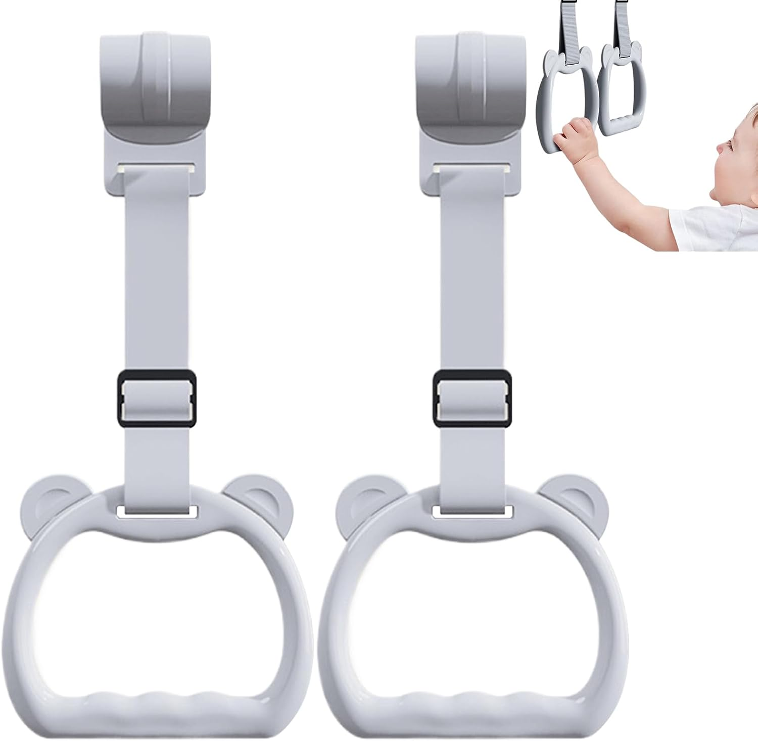 Baby Pull up Rings | Cot Hangable Rings - Training Tool Cot Accessories Toy Strap for Walking Practice Exercise Boys, Daycare Yard Play