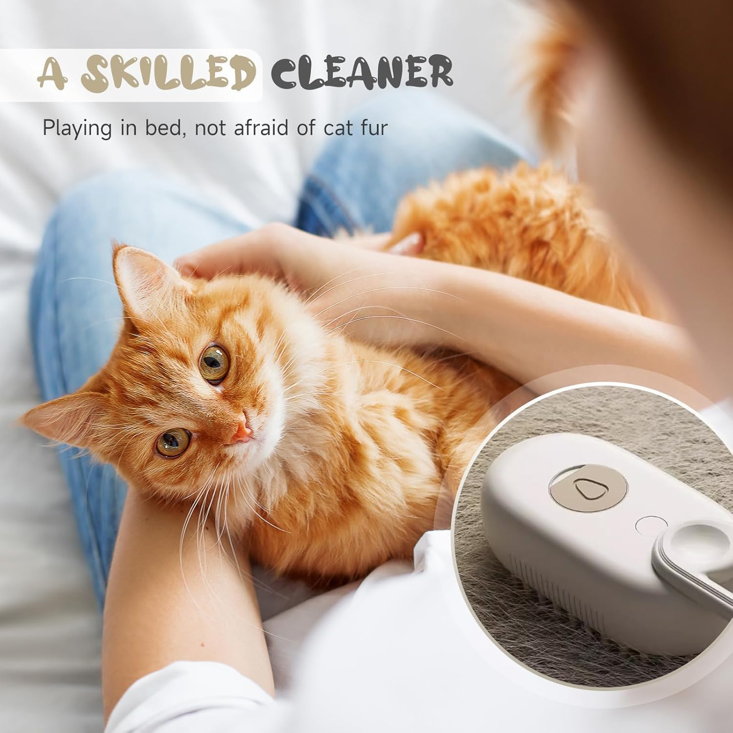 Steam Cat Brush Dog Brush, Detachable 3 in 1 Cat Steam Brush, Pet Grooming Brush with 360 Rotating Handle Easy Combing, Pet Brush to Hair Removal, Steam Cleaning, and Gentle Massage image number 3