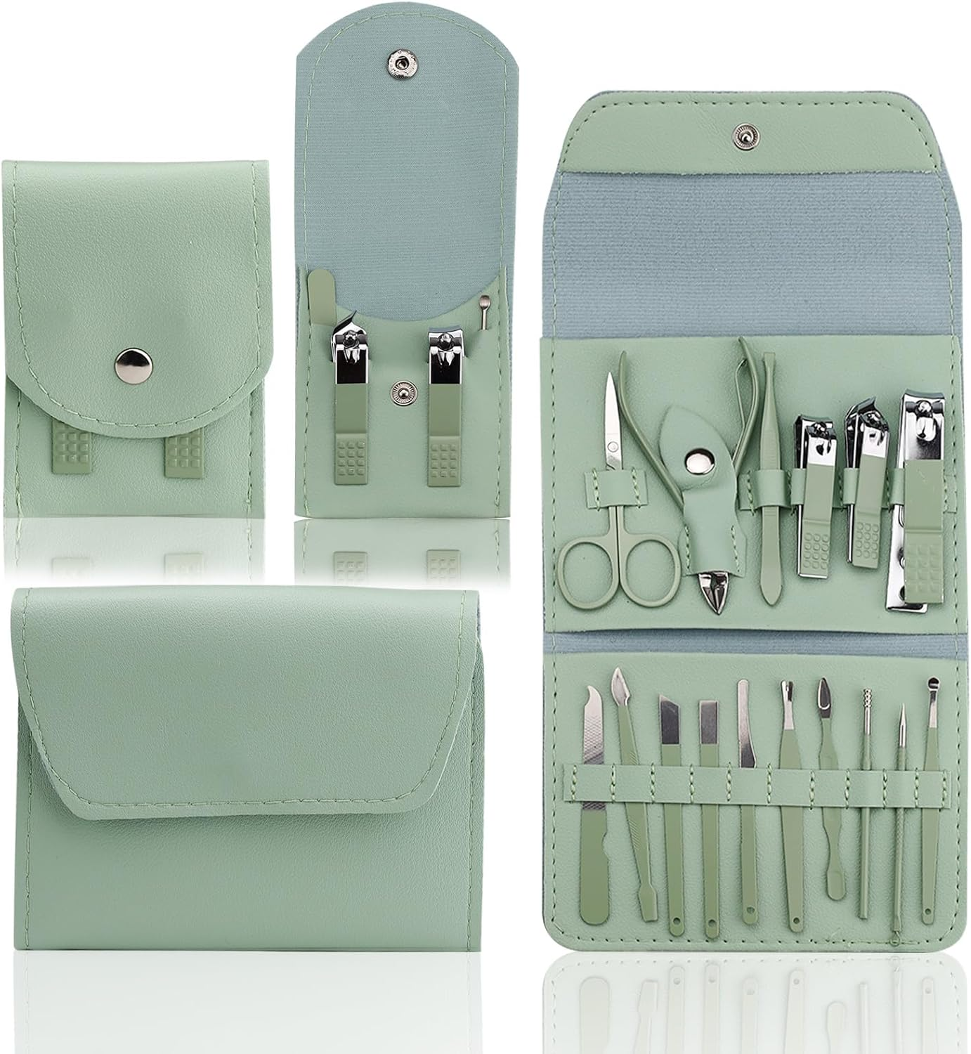 Realand Nail Kit, 2 Set 16 + 4Pcs Manicure Kit, Nail Care Kit, Manicure Pedicure Set, Professional Finger Nail Toe Nail Clipper, Travel Tools Grooming (Purple)