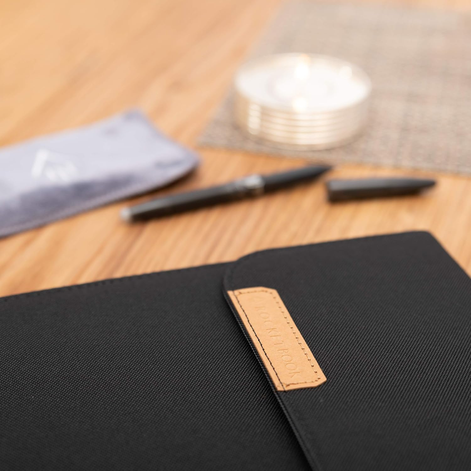 Rocketbook Capsule 2.0 Folio Cover for Core, Panda and Fusion - 100% Recyclable, with Pen Holder, Magnetic Clasp & Inner Storage - Black, Executive Size 6" X 8.8" image number 5