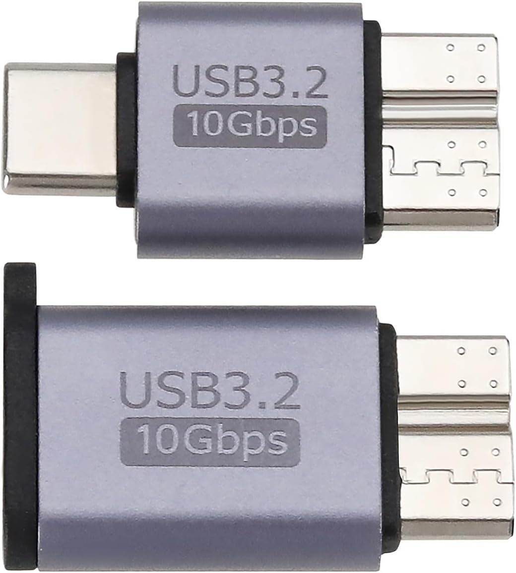 2Pcs USB C Male/Female to USB Micro B Male Hard Drive Converter 10Gbps USB 3.2 Adapter Compatible with Toshiba Compatible with Seagate image number 2