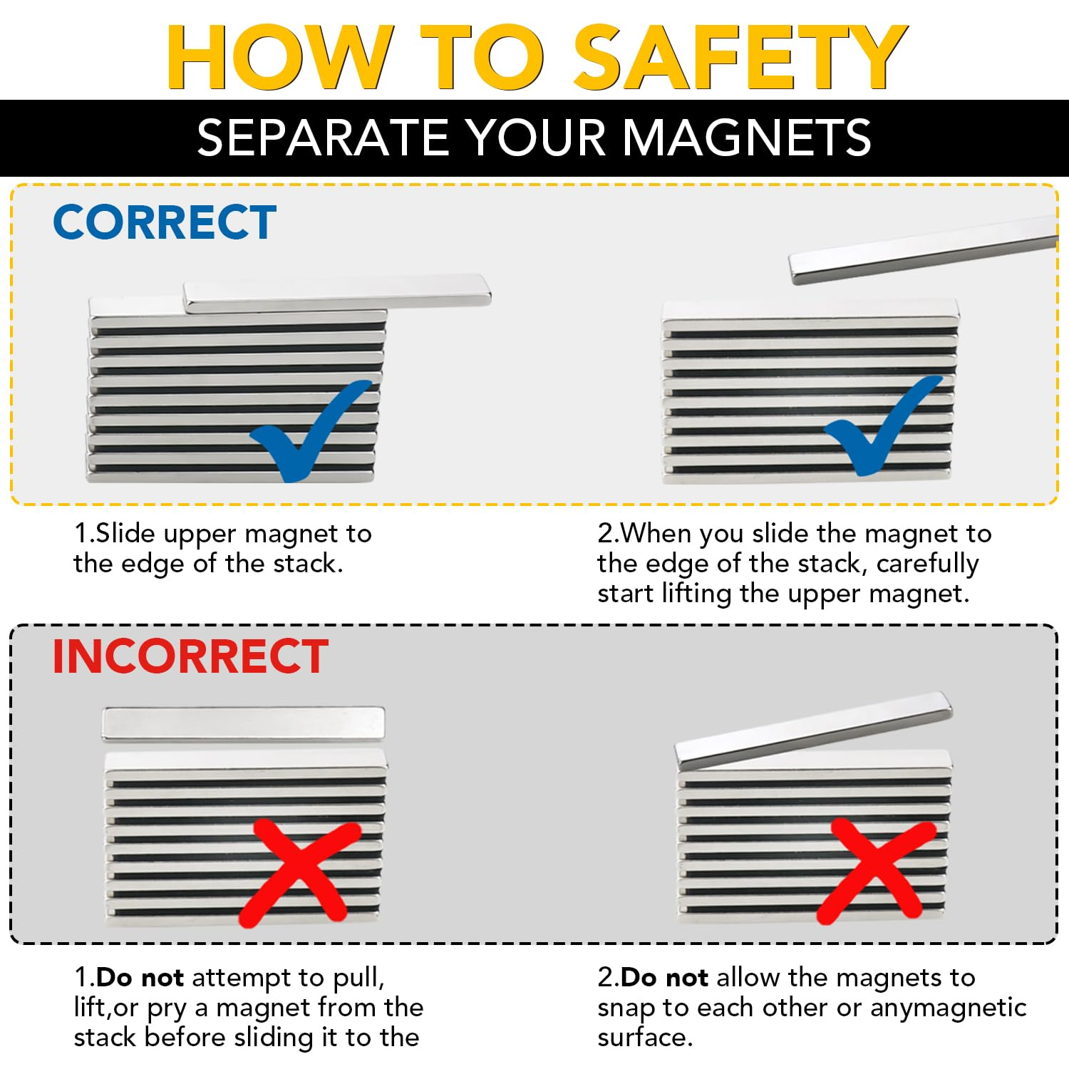 DIYMAG Strong Neodymium Bar Magnets with Double-Sided Adhesive, Rare Earth Neodymium Magnet - 60 X 10 X 3 Mm, Pack of 6 image number 1