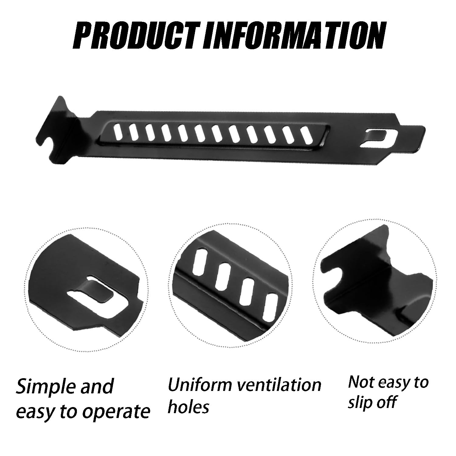 Wzenclave Upgrade Your PC Case with 5Pcs of Alloy Steel PCI Slot Cover Bracket for Improved Airflow and Dustproof Protection, 120X20X12Mm, Full Profile Expansion Slot Cover Plate Black with Screws image number 2