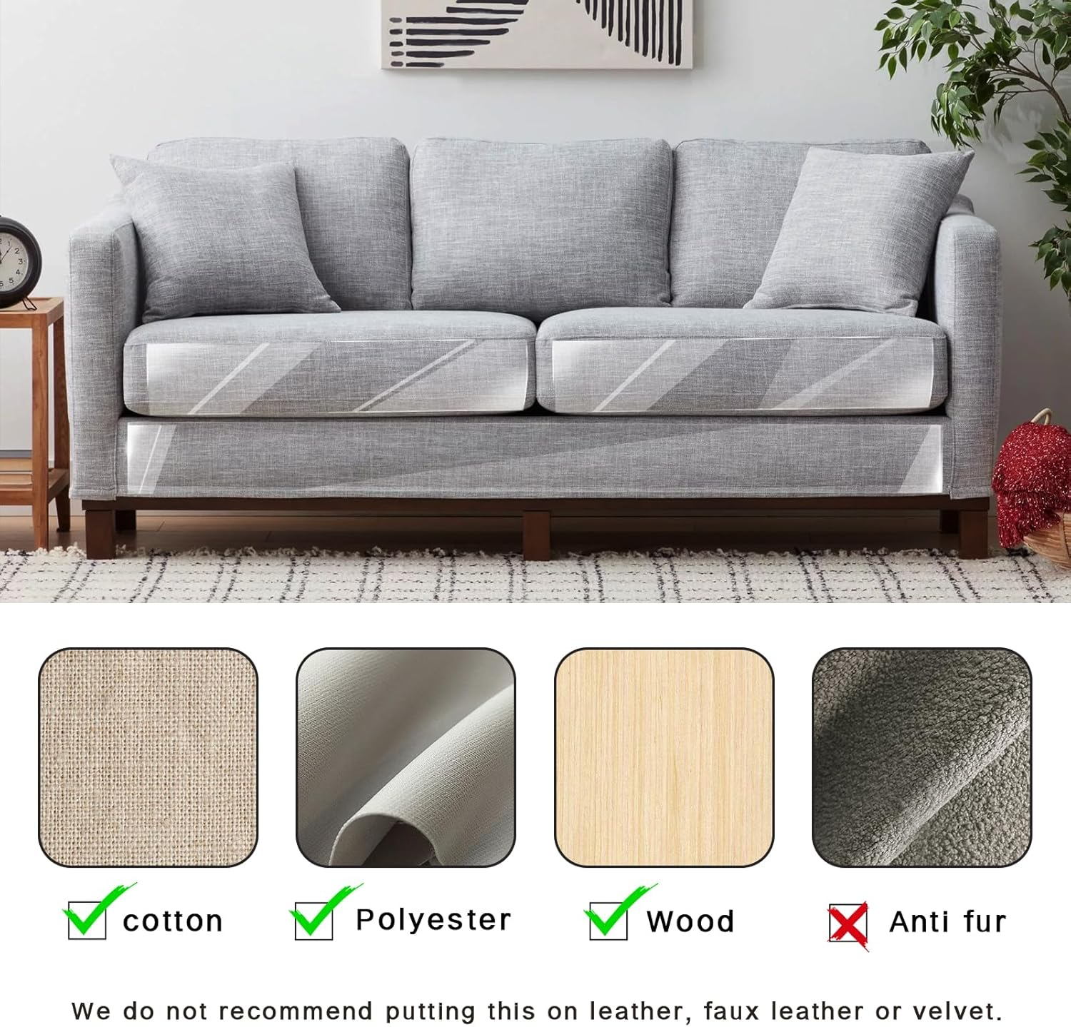 Cat Scratch Protection, 20 X 500 Cm Anti-Scratch Film, Sofa Transparent Scratch Protection Pad, Furniture Protector, Cat Furniture Protection, Scratch Pads for Furniture, Couch, Door, Wall, Scratch Repellent from Cats and Dogs image number 4