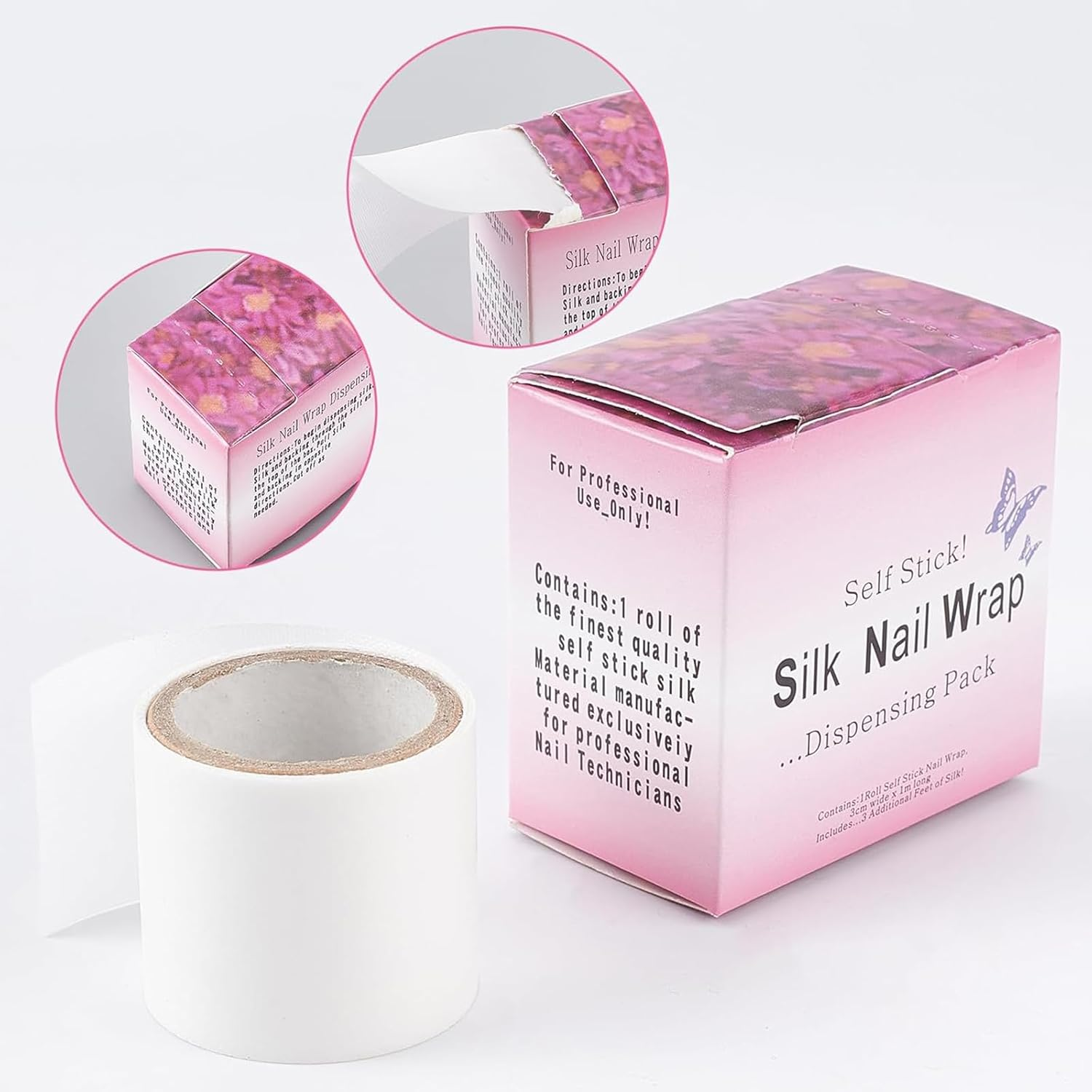 Tavvke 2 Rolls Self-Adhesive Silk Nail Wraps, anti Damage Tape for Repairing Broken Nails and Fingernail Extension, Reinforcement Bandage for Home DIY & Salon Use