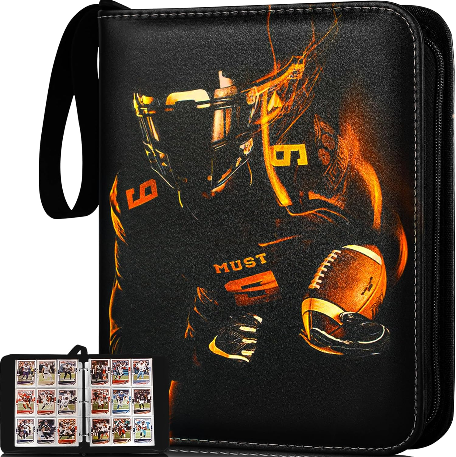 RONMONG Football Card Binder,2024 Sports Trading Card with Sleeves Holder Album,990 Pockets Rugby Card Holder Sheets Display Storage Protectors for Collectors Boys and Girls Gift image number 5