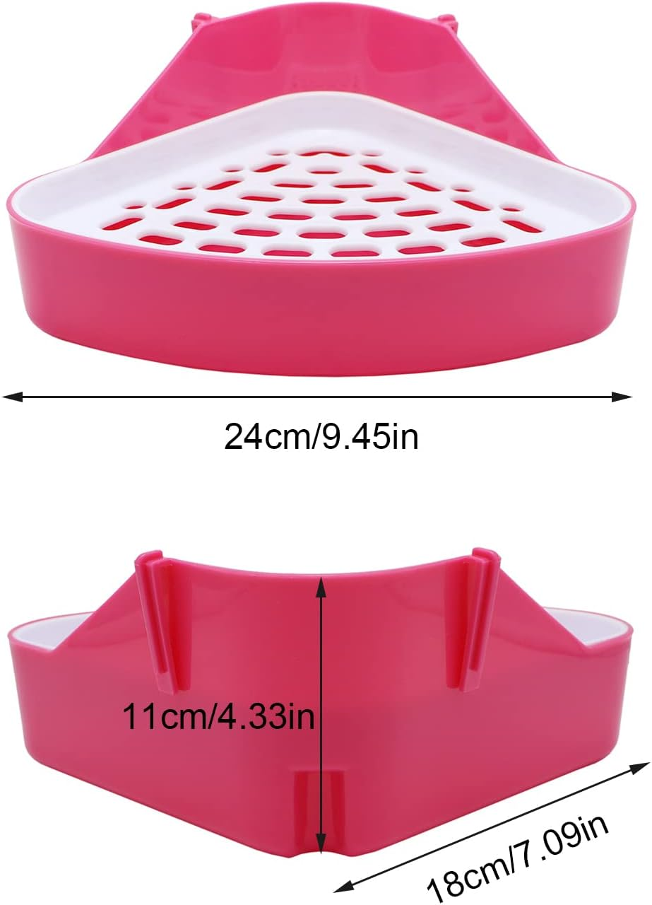 Litewoo Rabbit Litter Box Toilet Bunny Corner Litter Pan Pet Toilet Potty for Guinea Pigs Hamster Chinchilla Ferret Rabbit Small Animal (Pink) - Blue image number 4