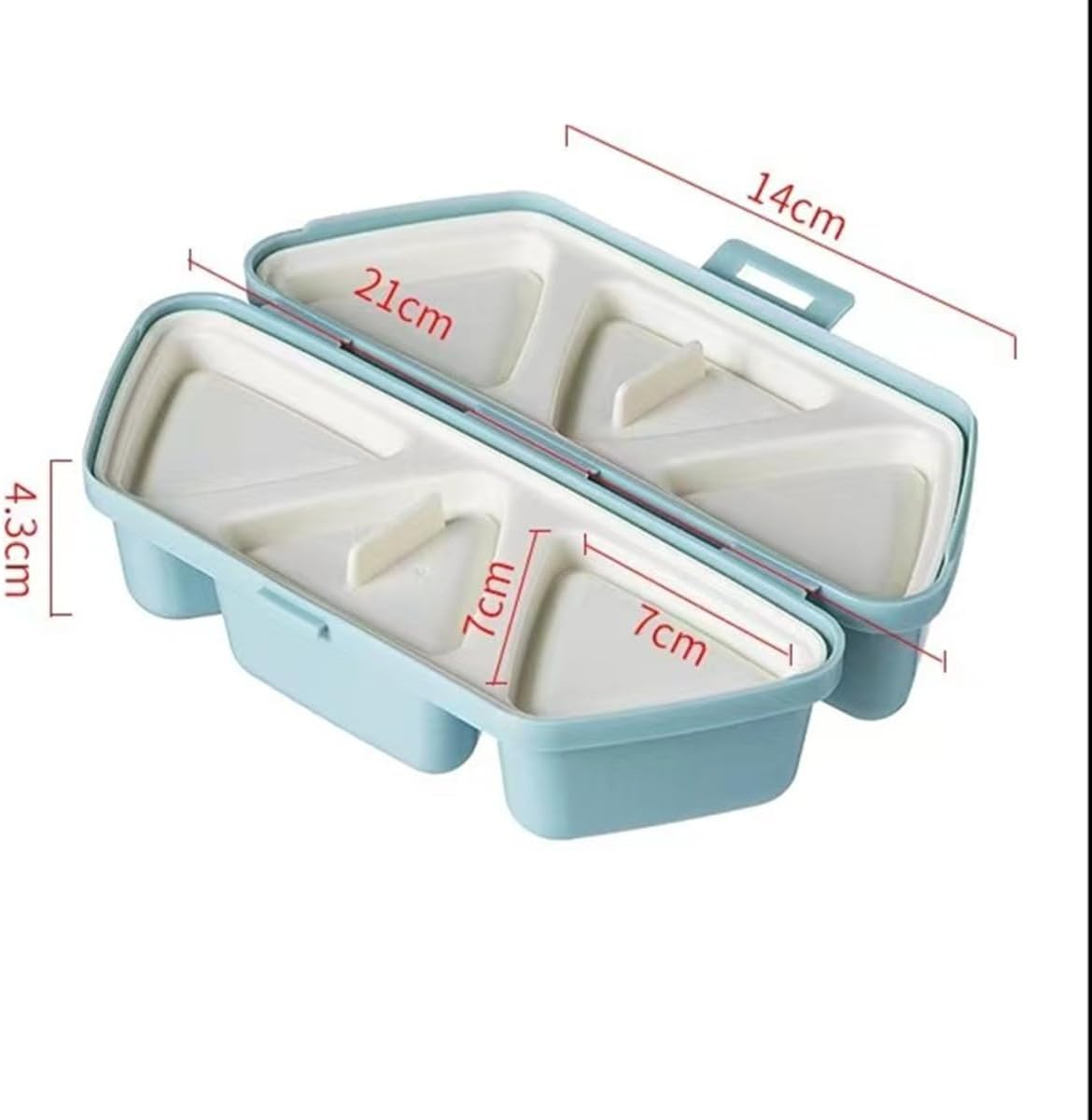 TINGJUNN Onigiri Mold, 6 in 1 Triangle Onigiri Bento Box, Multi-Functional Triangle Sushi Mold for Making and Storing Sushi (Blue) image number 2