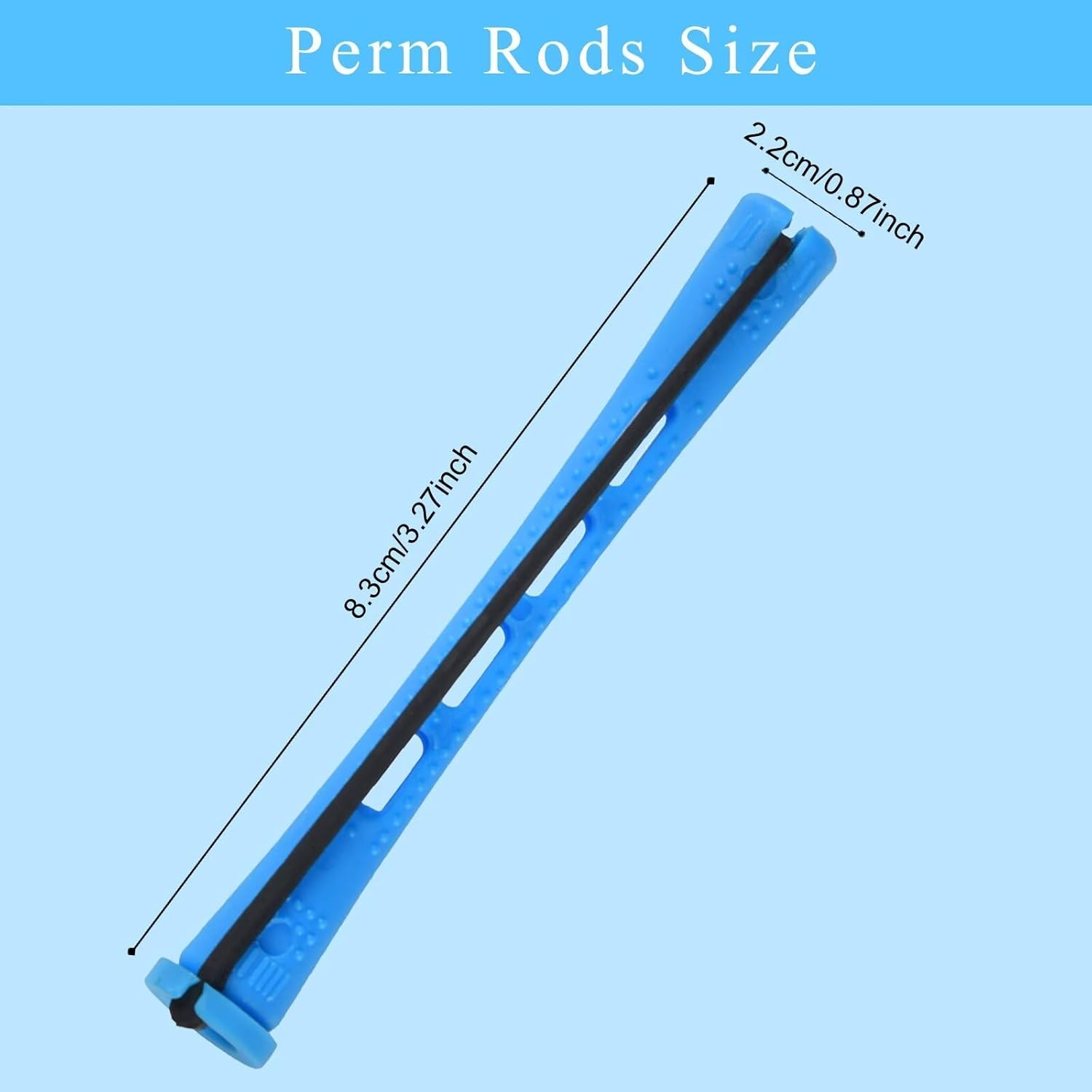 40Pcs Small Perm Rods for Short Hair Blue Cold Wave Rod Hair Perming Rods Plastic Heatless Perm Rollers Hair Curlers for Women Hairdressing (Blue, 0.35Inch) image number 1