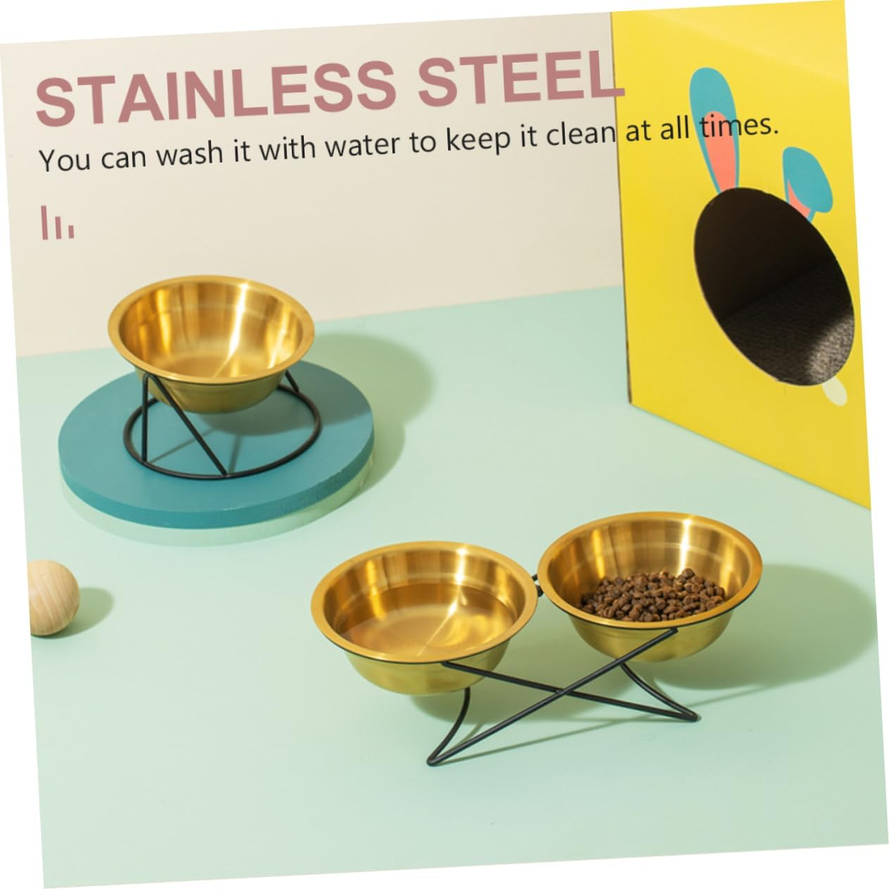 WOONEKY 1 Set Cat and Dog Food Bowl Pet Neck Protection Bowl Raised Cat Water Container Cat Food Bowl Cat Food Bowl Water Feeder Pet Feeding Bowl image number 2